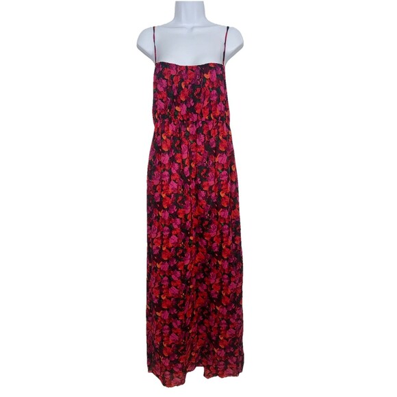 J. Crew Empire-Waist Red Floral 100% Cotton Voile Maxi Dress Open Back Women XXL - Picture 1 of 9